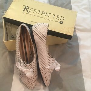 White and Black Polka Dot Flats